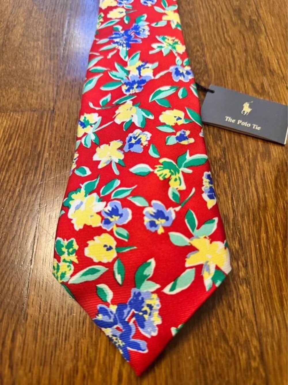VTG Polo Ralph Lauren The Polo Tie Red Silk Floral Necktie 90s Preppy 3.5x58in